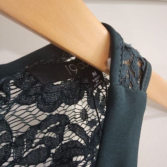 19 Cooper Sheath Cocktail Dress Green Halter Lace - Picture 8 of 10